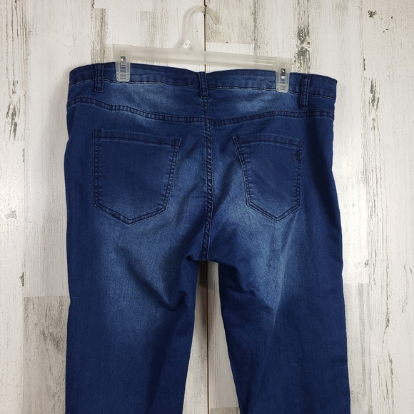 VIP juniors highly ripped dark wash stretchy jeggings - Picture 5 of 8